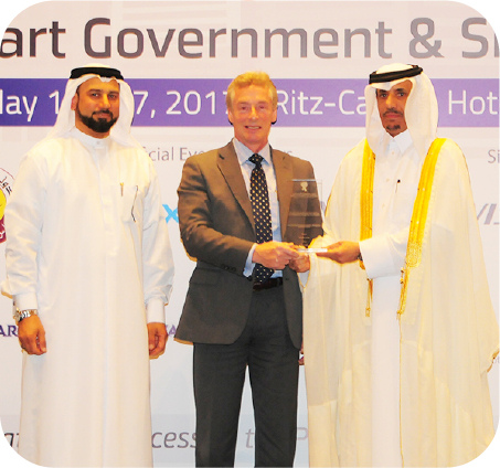 Award presentation on stage